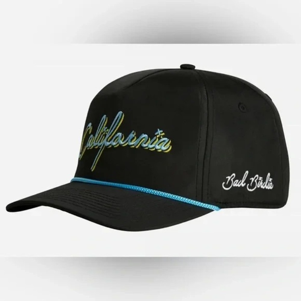 Bad Birdie® "California" Adjustable Rope Hat in Black/Blue/Yellow - $38
